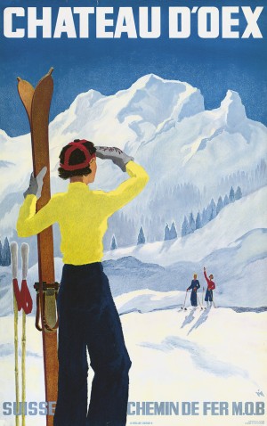 Poster for the village of Chateau dOex in the canton of Vaud in Switzerland